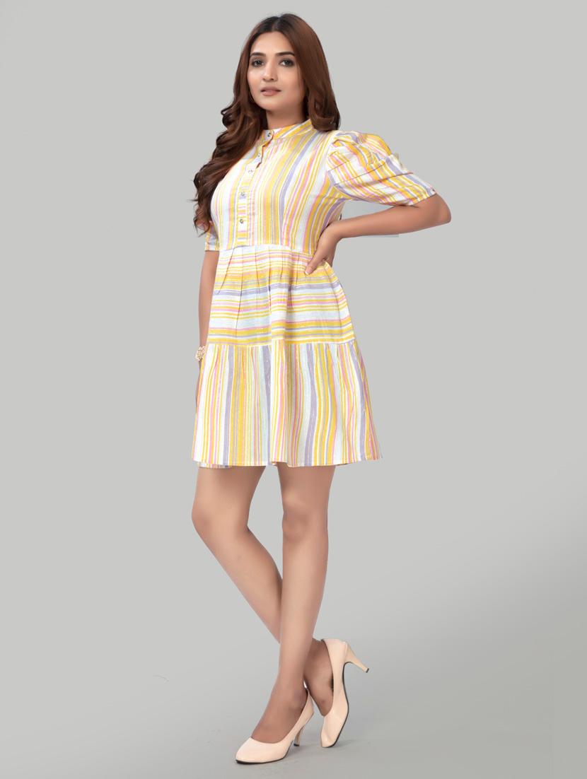 women striped a-line dress - 20500586 - Standard Image - 2