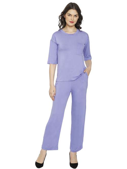 lavender cotton nightwear set - 20512053 - Very Small Image - 1