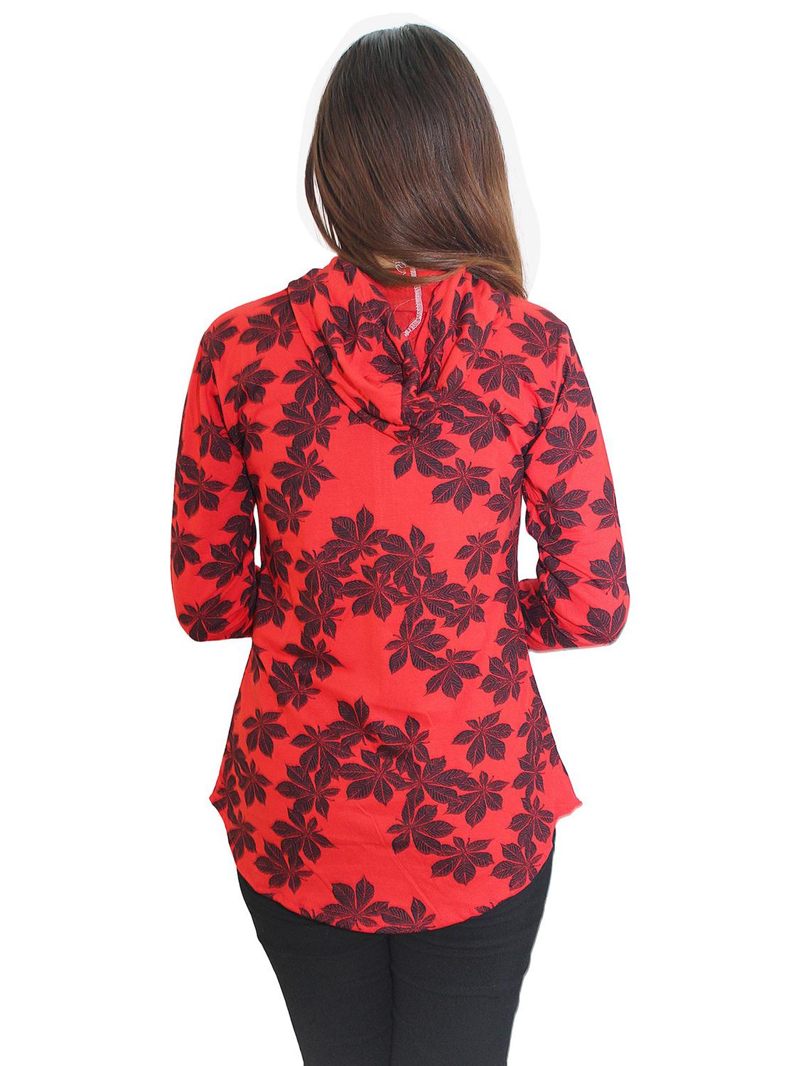 red long sleeve hooded sweatshirt - 20512413 - Zoom Image - 2