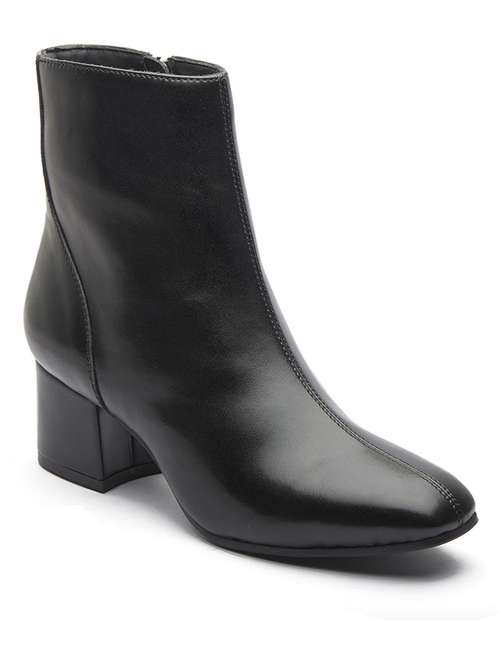 women solid black zipper closure ankle height boots - 20519367 - Very Small Image - 1