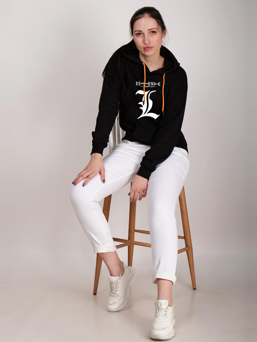 women black hooded neck sweatshirts - 20523382 - Zoom Image - 3