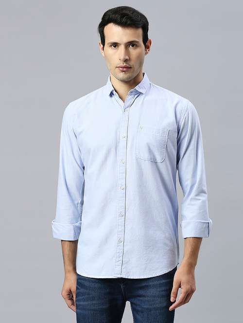men solid collared casual shirt - 20537547 - Very Small Image - 1