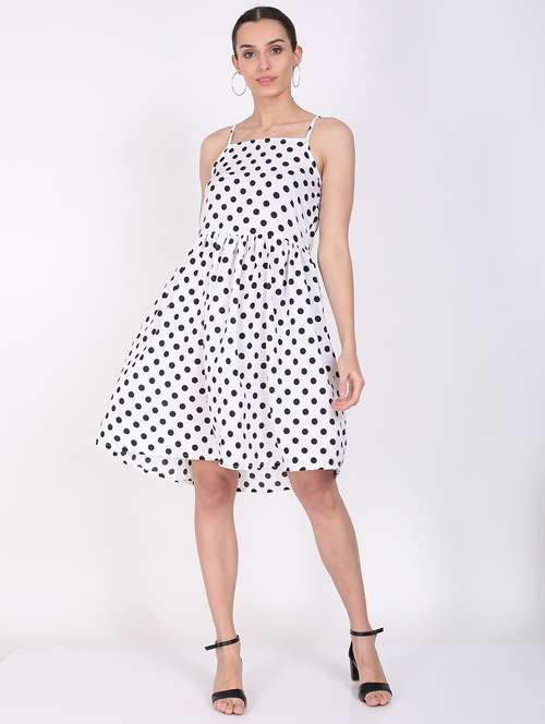 women polka doted sleeveless dress - 20540484 - Very Small Image - 1