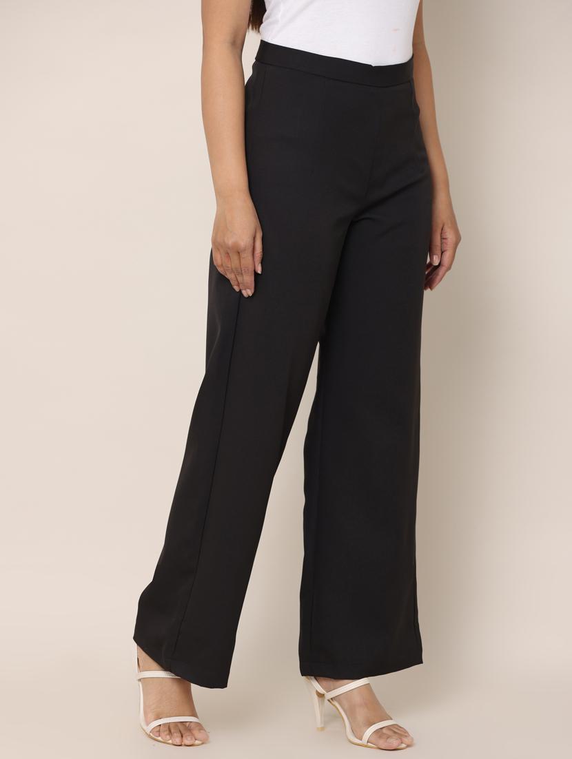 women solid pleated wide leg trouser - 20554642 - Zoom Image - 2