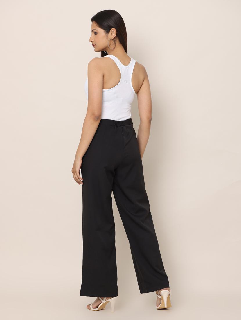 women solid pleated wide leg trouser - 20554642 - Zoom Image - 5