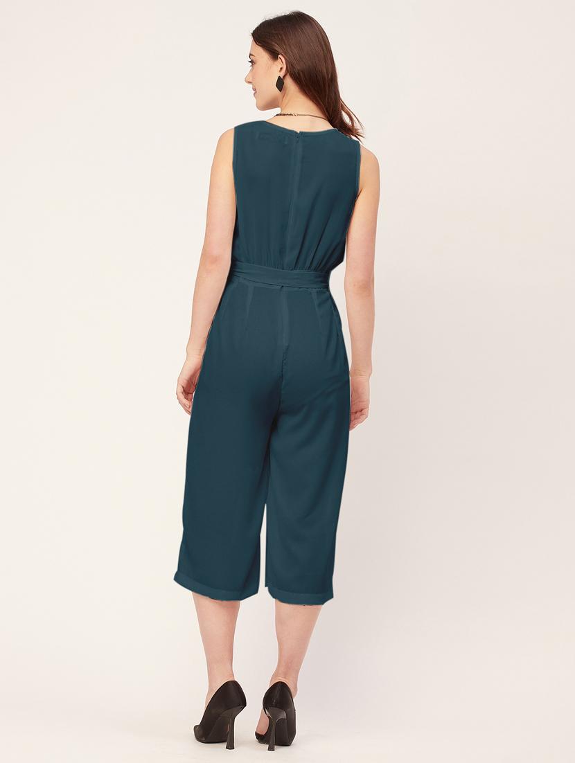 women solid waist tie up jumpsuit - 20555360 - Zoom Image - 2