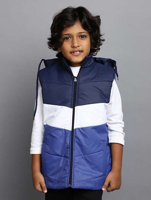 boys color block sleeveless quilted jacket - 20595916 - Very Small Image - 1