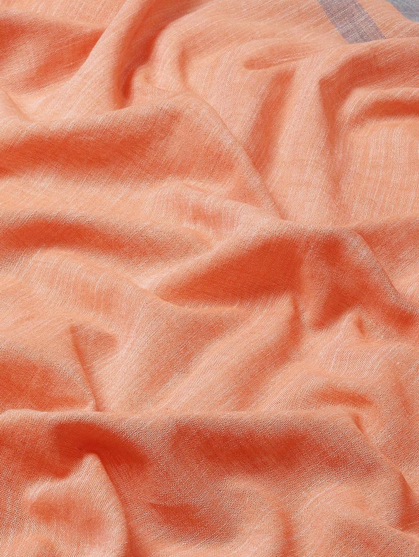 peach self design handloom saree with blouse - 20604312 - Standard Image - 5