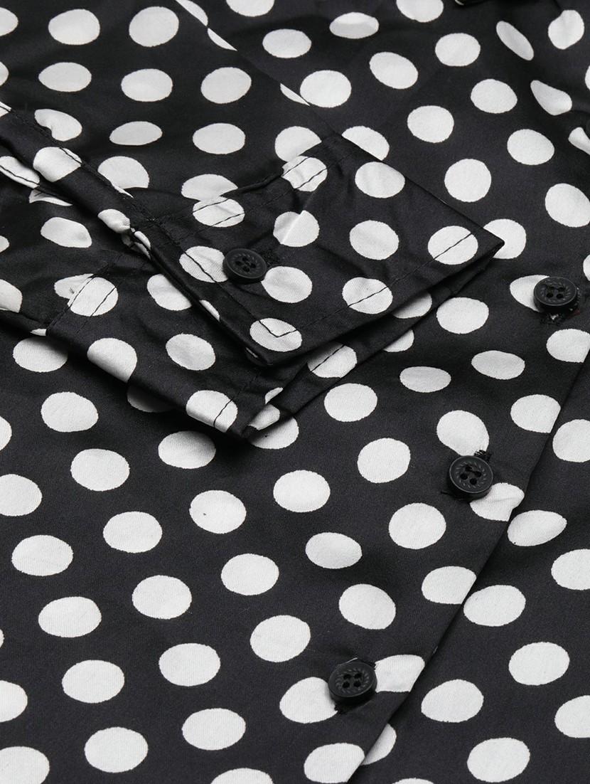 women black polka dot regular shirt - 20610506 - Zoom Image - 6