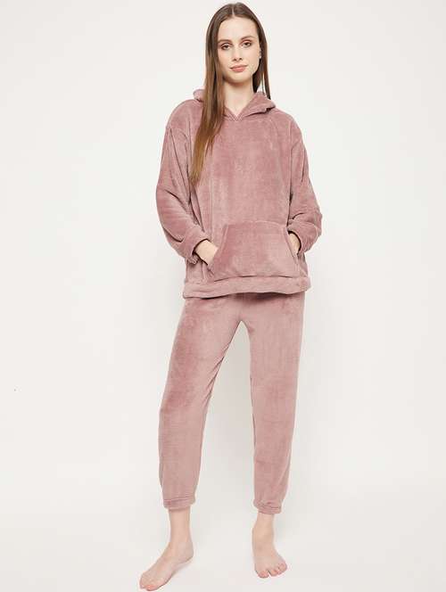 mauve solid pyjama set nightwear - 20685075 - Very Small Image - 1
