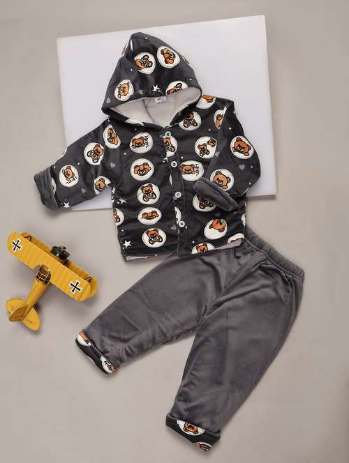 kids wool blend full lenght twin set - 20687893 - Very Small Image - 1