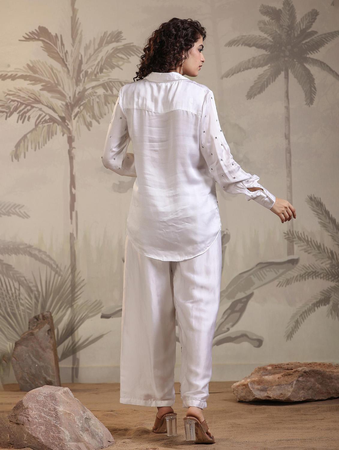 white shirt and palazzo co-ord set - 20727253 - Standard Image - 5