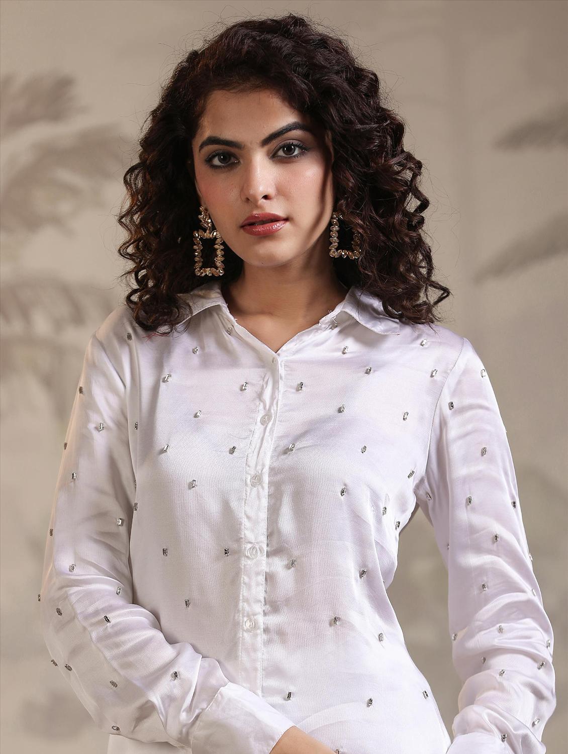 white shirt and palazzo co-ord set - 20727253 - Standard Image - 6