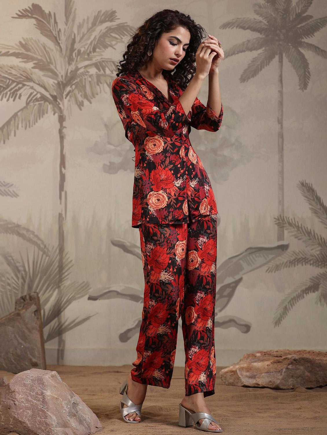 red floral print co-ord set - 20727275 - Standard Image - 4