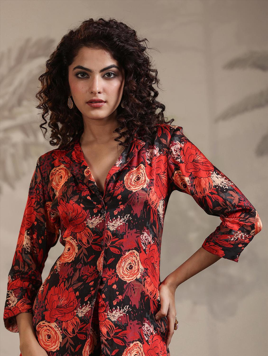 red floral print co-ord set - 20727275 - Zoom Image - 6