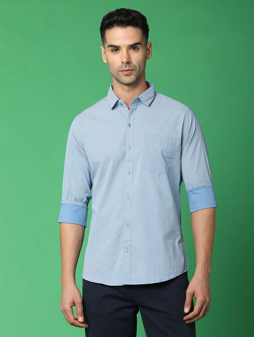 men micro printed collared casual shirt - 20729318 - Very Small Image - 1