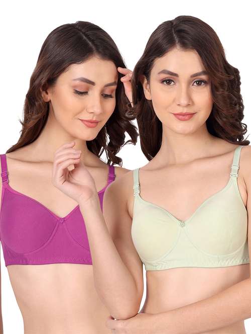 pack of 2 solid multi colored t-shirt bra - 20763926 - Very Small Image - 1