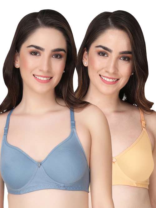 pack of 2 solid multi colored t-shirt bra - 20764051 - Very Small Image - 1