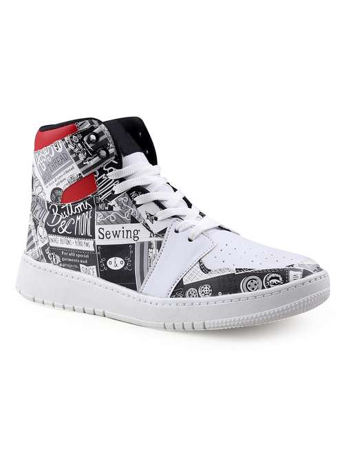 white synthetic lace up sneakers - 20765997 - Very Small Image - 1