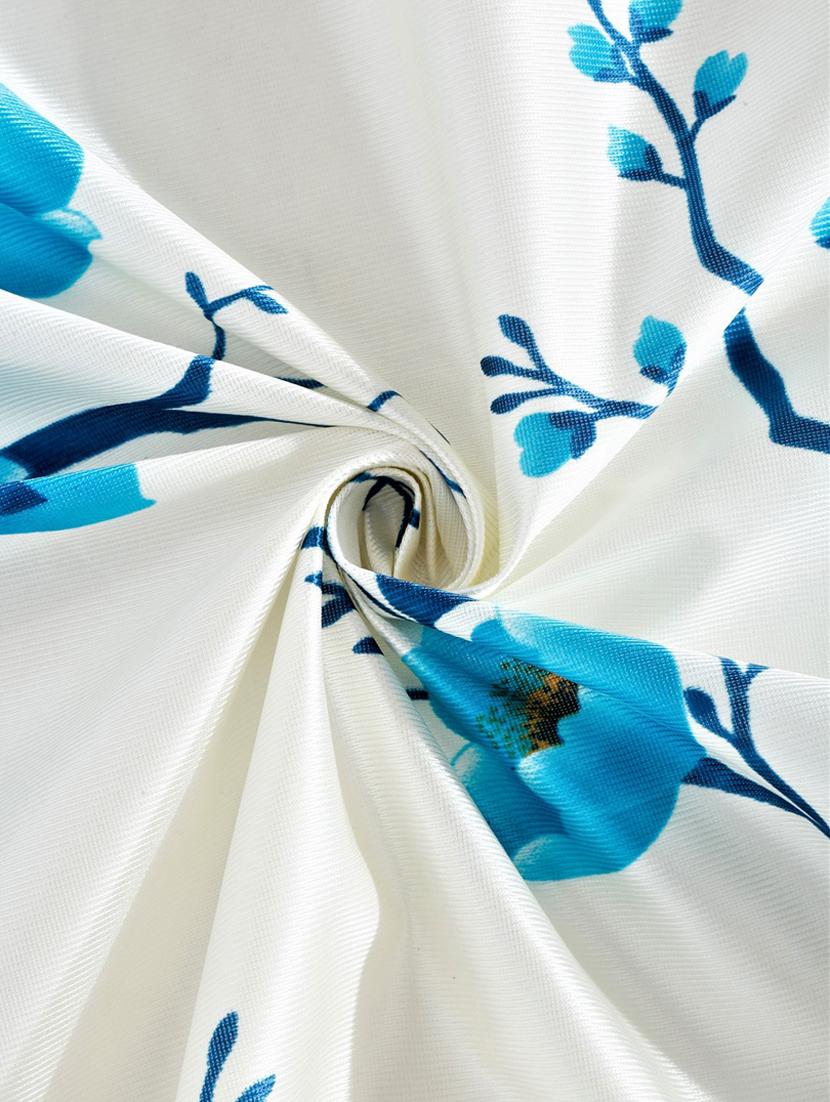 fashion string 2 pieces solid patch 3d tulip eyelet polyester door curtains - 7 feet, red - 20766966 - Standard Image - 2