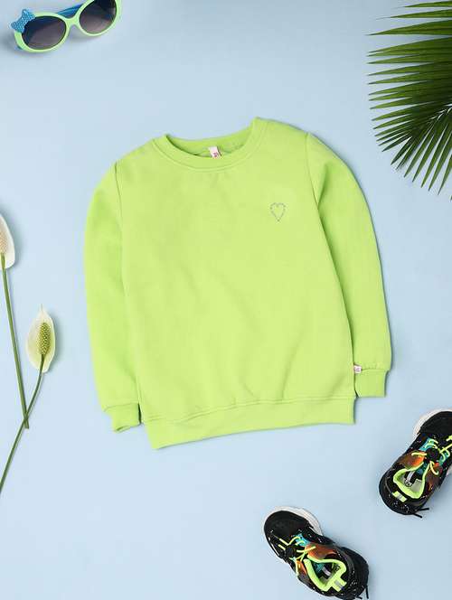 solid green detailed casual sweatshirt - 20768158 - Very Small Image - 1