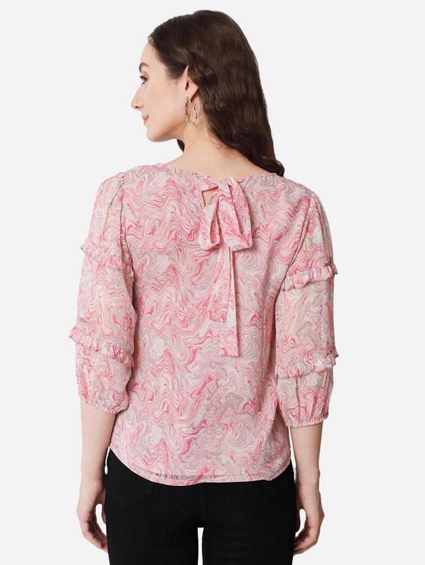 women pink printed regular top - 20807181 - Standard Image - 3
