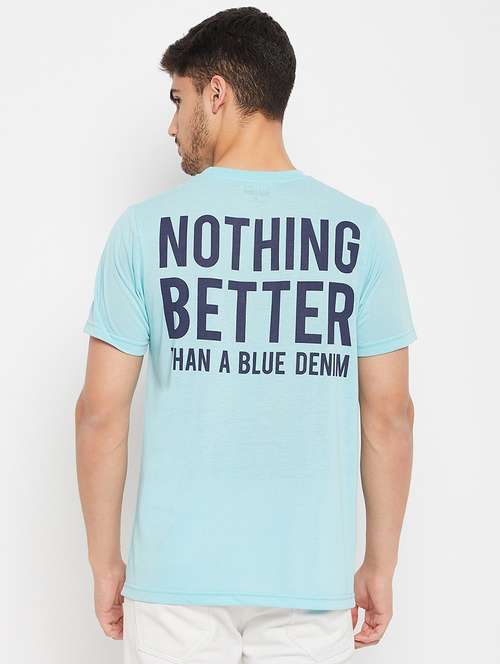 men ai aqua polyester back print t-shirt - 20814442 - Very Small Image - 1