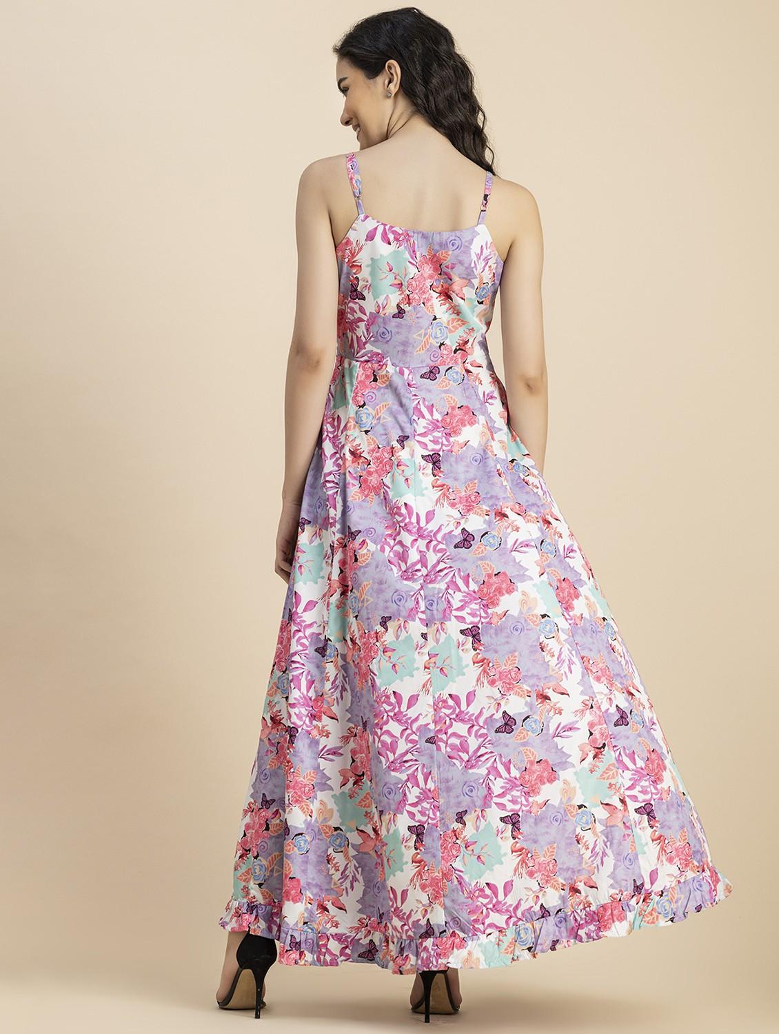 women white floral printed fit & flare dress - 20825749 - Standard Image - 4