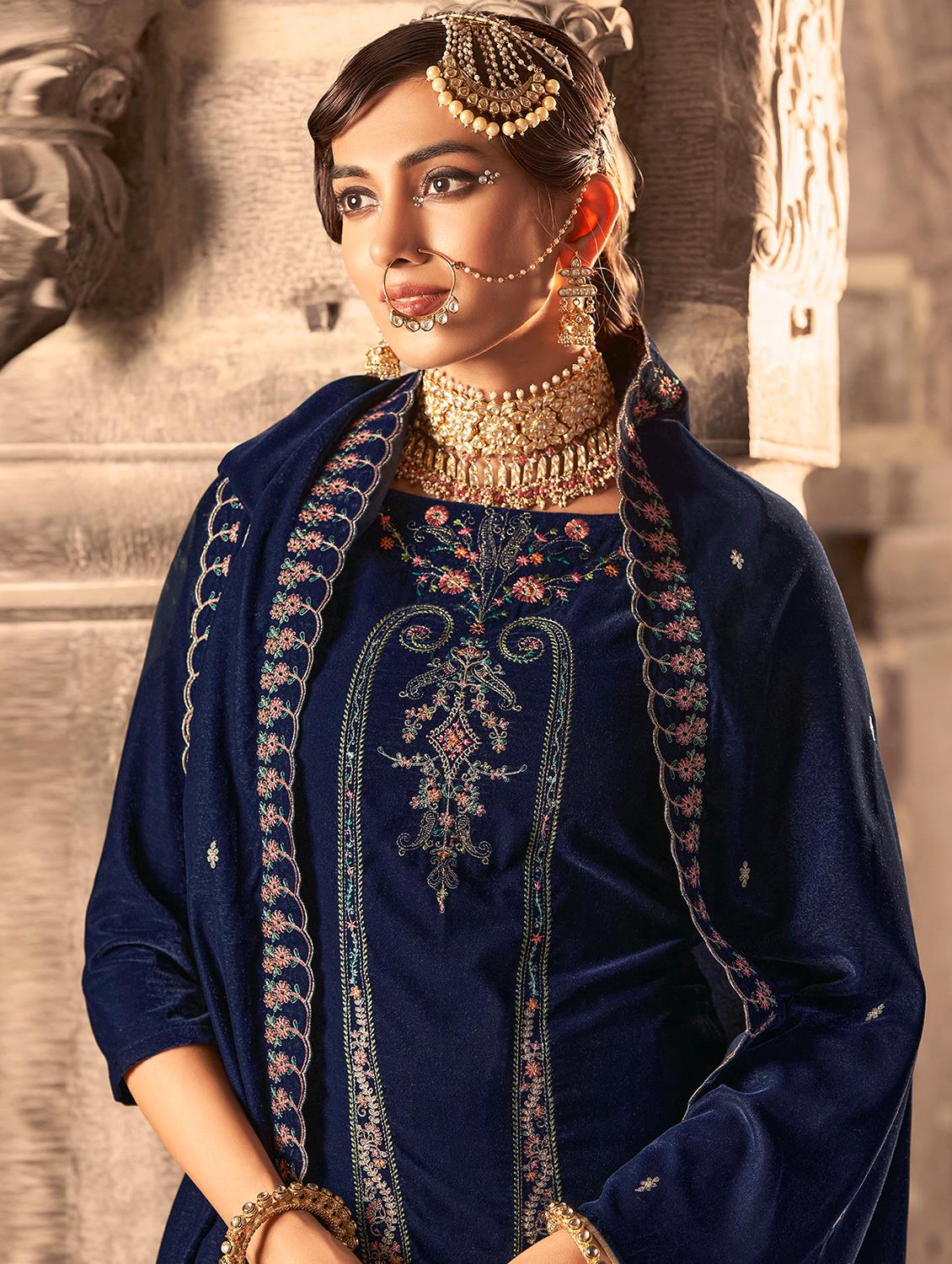 women embroidered unstitched suit set with dupatta - 20831776 - Standard Image - 2