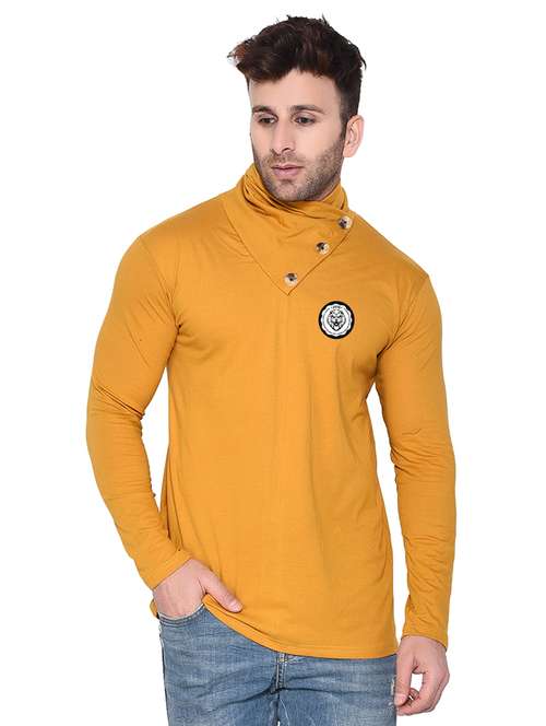 Yellow Cotton Blend All Over Print T-shirt - 20841876 - Very Small Image - 1