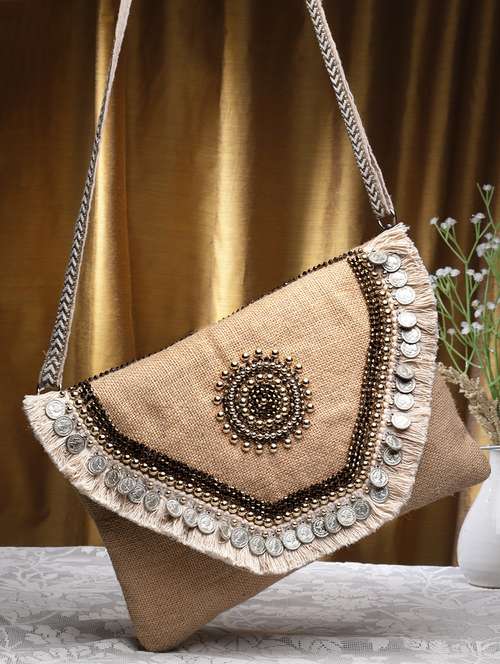beige embellished sling bag - 20852384 - Very Small Image - 1