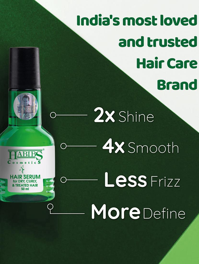 habibs hair serum dry curly & treated hairs for silky & smooth hair tames frizzy hair tangle free & frizz-free hair 50 ml - 20871760 - Standard Image - 3