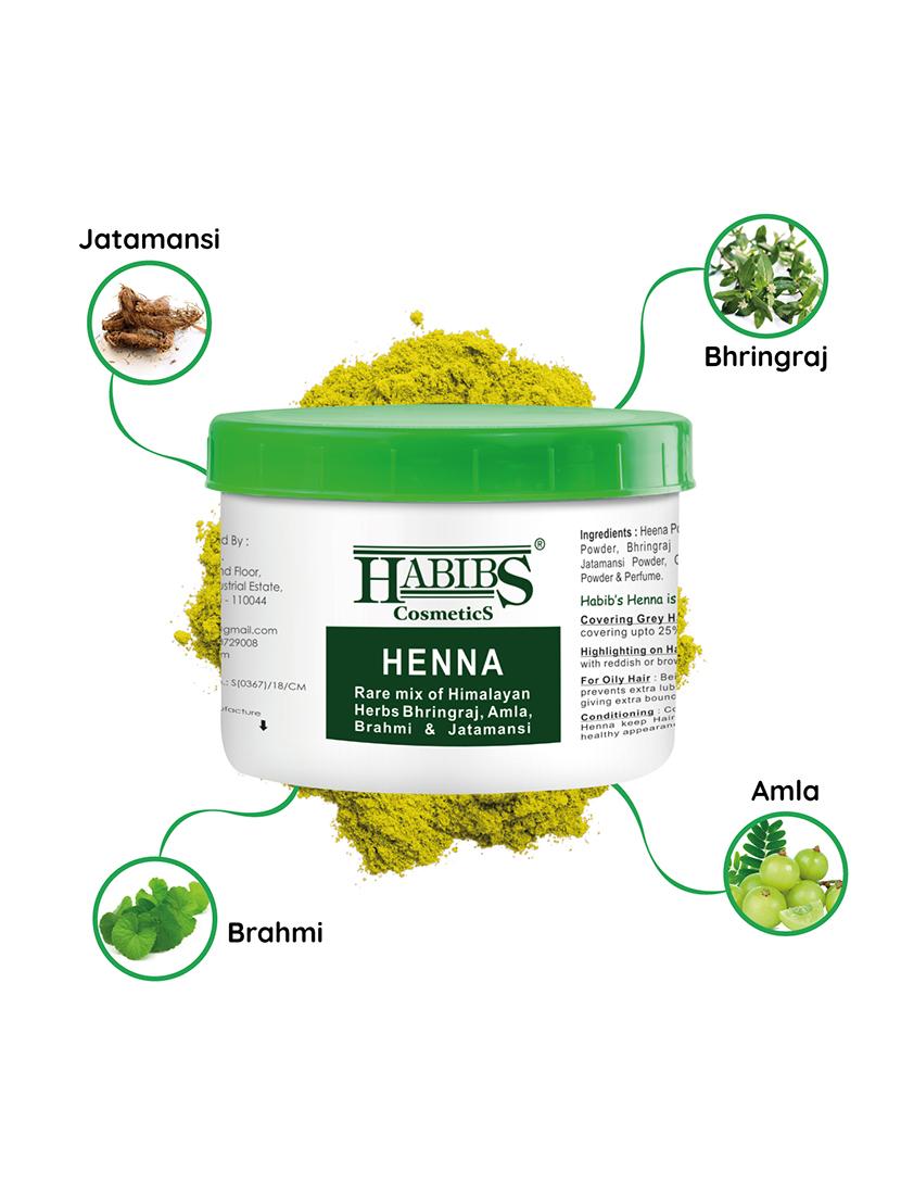 habibs natural henna mehndi powder enriched with bhringraj, amla, brahmi,jatamansi for natural hair coloring 100gm - 20876128 - Standard Image - 3