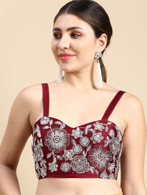 women maroon embroidered blouse - 20881787 - Very Small Image - 1