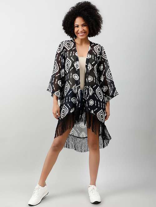 women black printed regular shrug - 20947223 - Very Small Image - 1