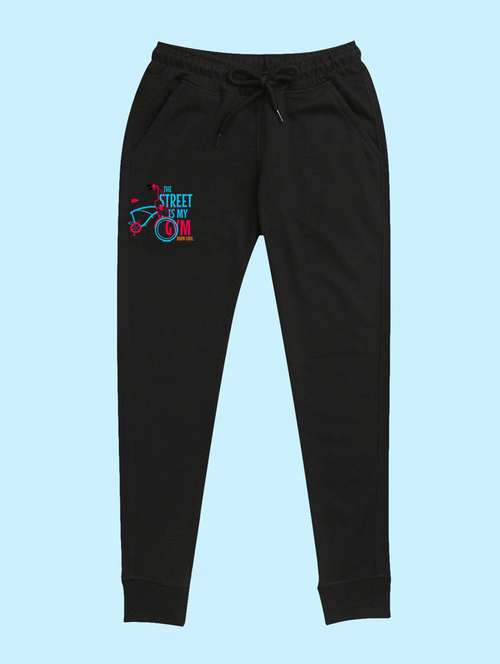 black placement print detailed track pant - 20978654 - Very Small Image - 1