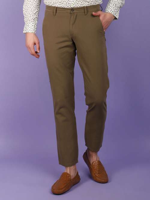 men solid ankle length chinos  - 21028922 - Very Small Image - 1
