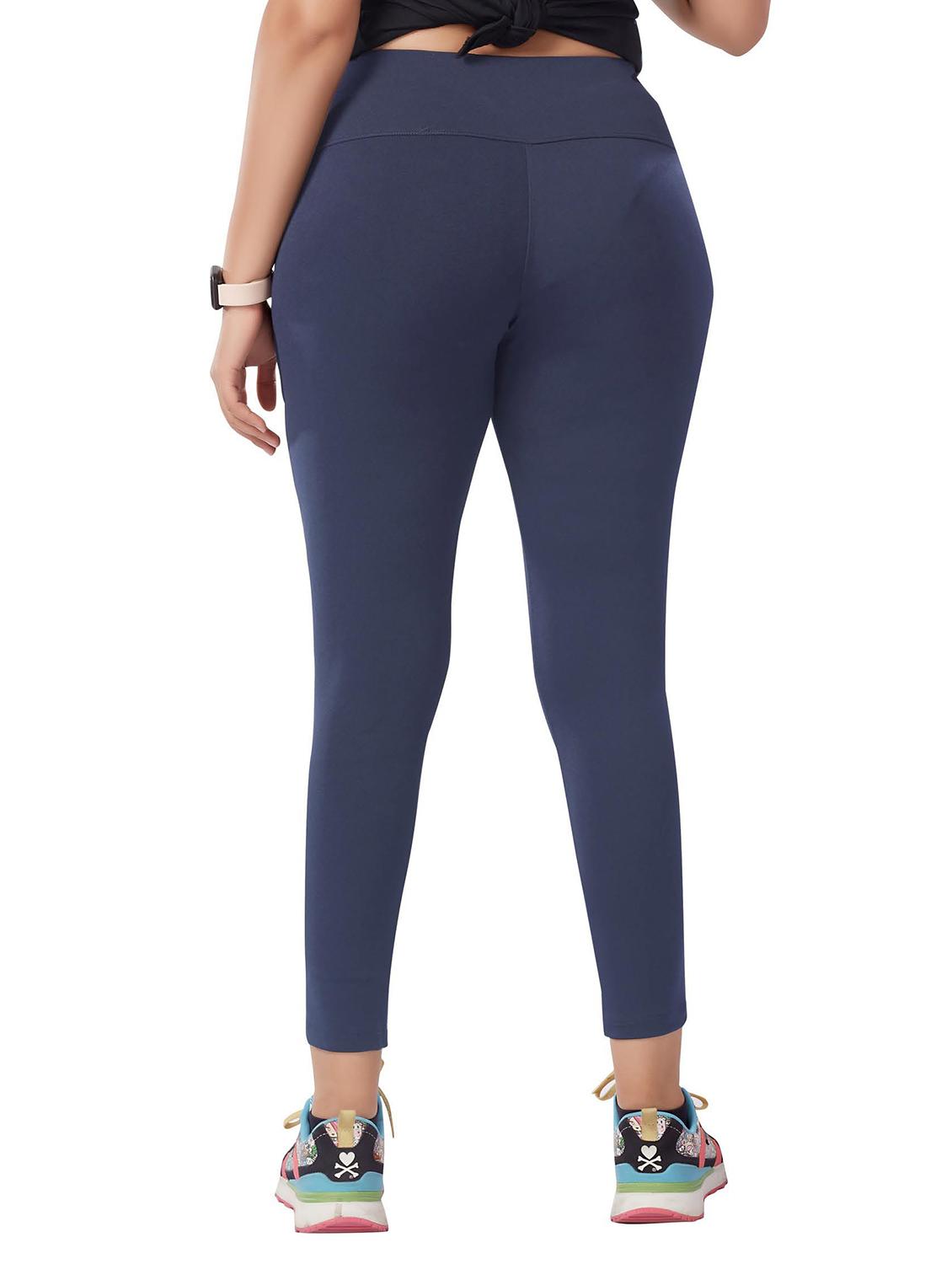 women solid high rise slim fit yoga pant - 21051847 - Standard Image - 2