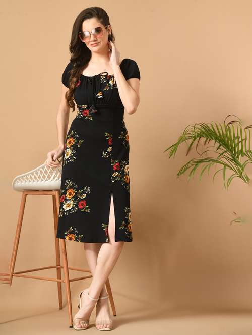 women black floral printed dress - 21053320 - Very Small Image - 1