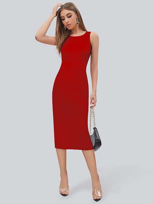 red lycra bodycon dress - 21054099 - Very Small Image - 1