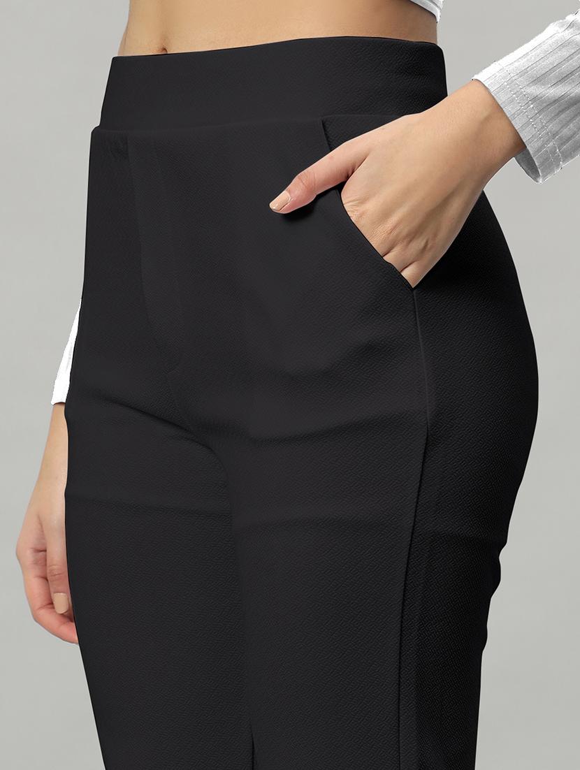 women solid color flat front trouser - 21054469 - Standard Image - 5