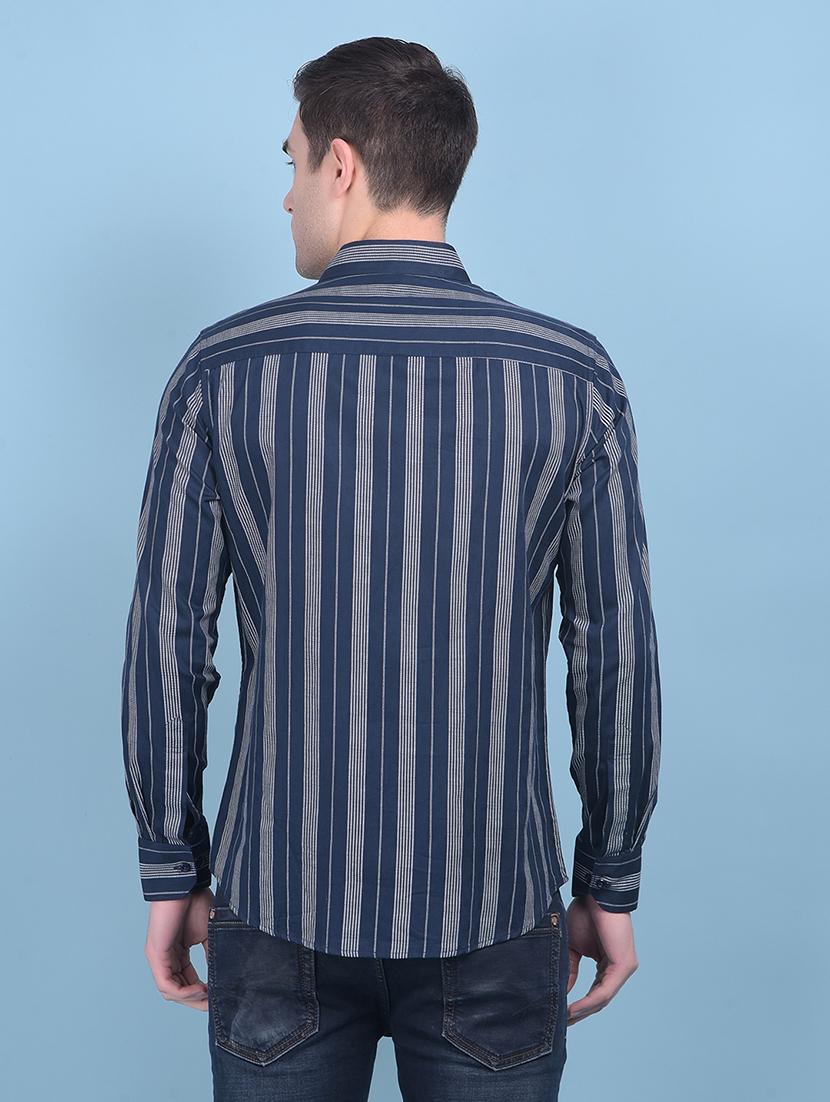 men long sleeved striped casual shirt - 21054772 - Standard Image - 2