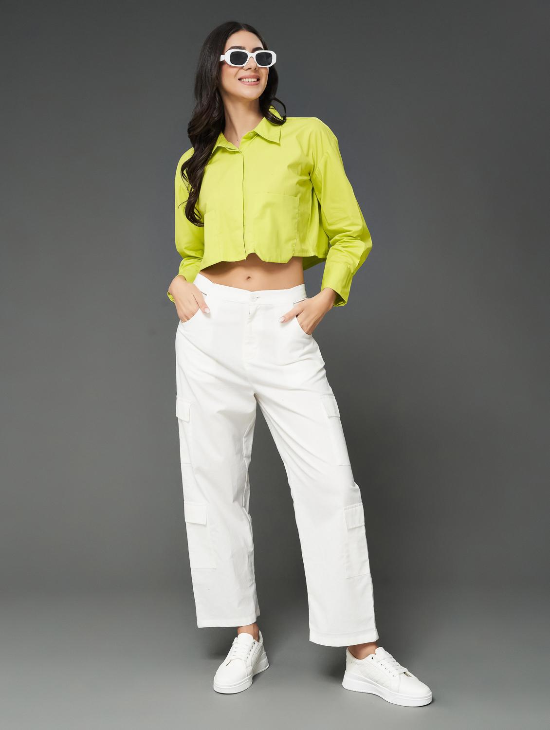 lime solid boxy shirt - 21057176 - Standard Image - 2