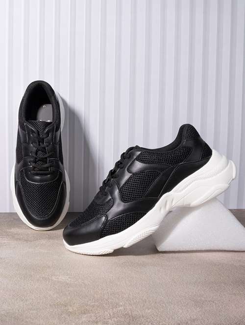 black pu lace up sneakers - 21058962 - Very Small Image - 1