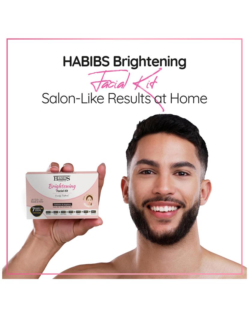 habibs brightening facial kit beauty treatment exfoliates & brightens even skin tone & reduces tan 7 easy step - 21073359 - Standard Image - 5