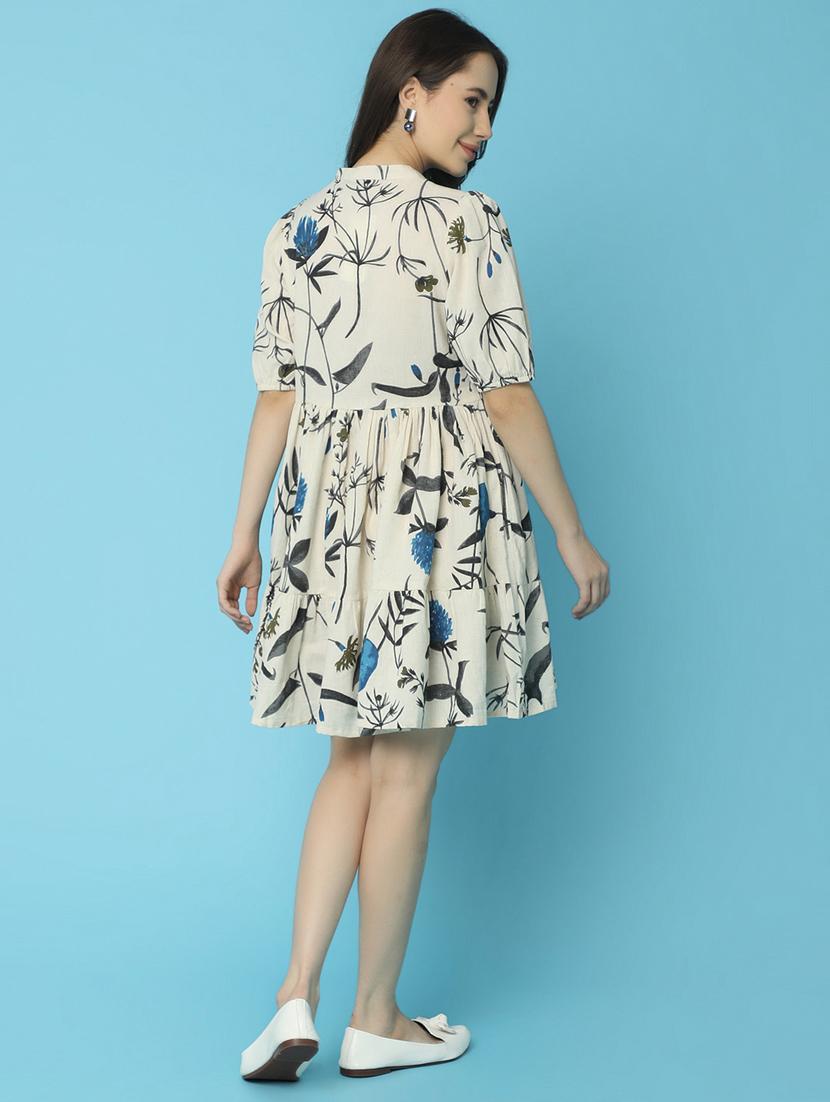 women off white flared dress - 21073964 - Standard Image - 2