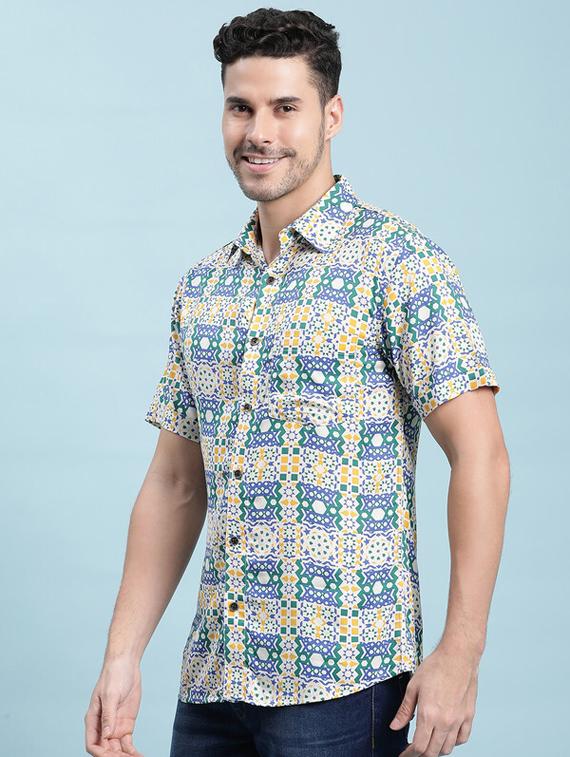 men geometric printed regular shirt - 21081343 - Zoom Image - 2