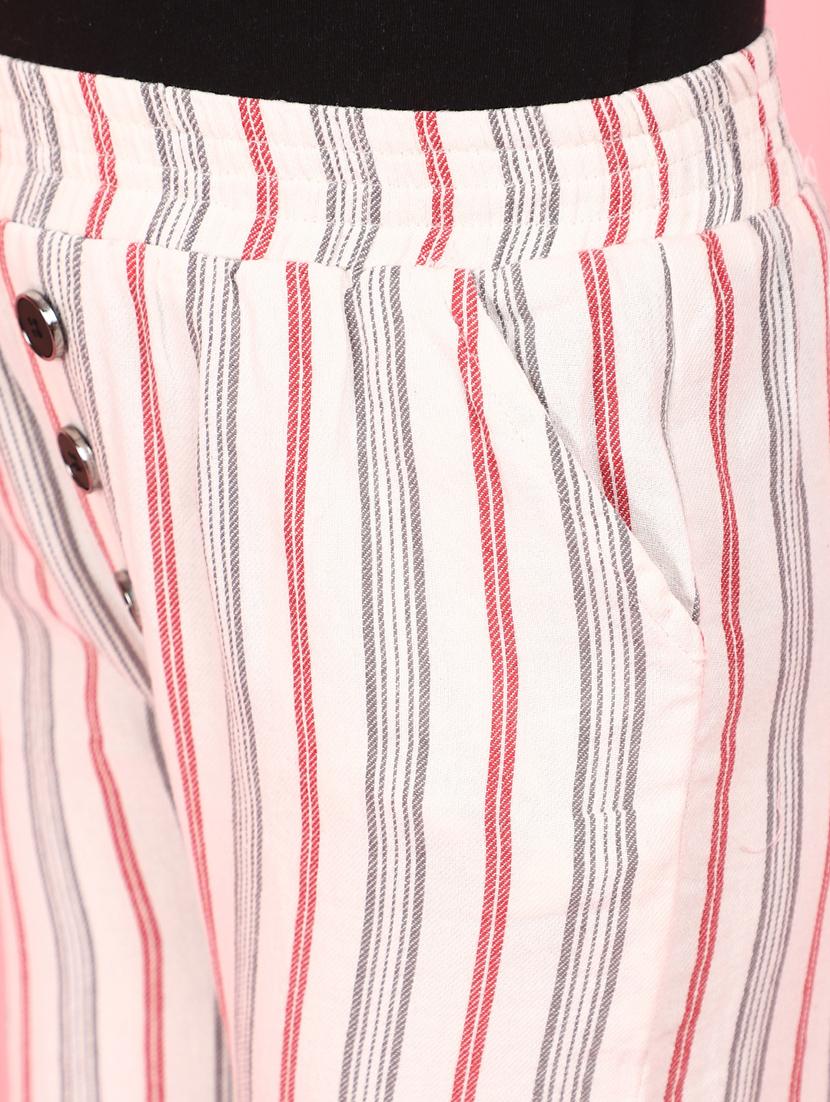 white acrylic blend casual trouser - 21082146 - Zoom Image - 5