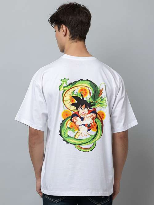 white cotton back print t-shirt - 21102523 - Very Small Image - 1