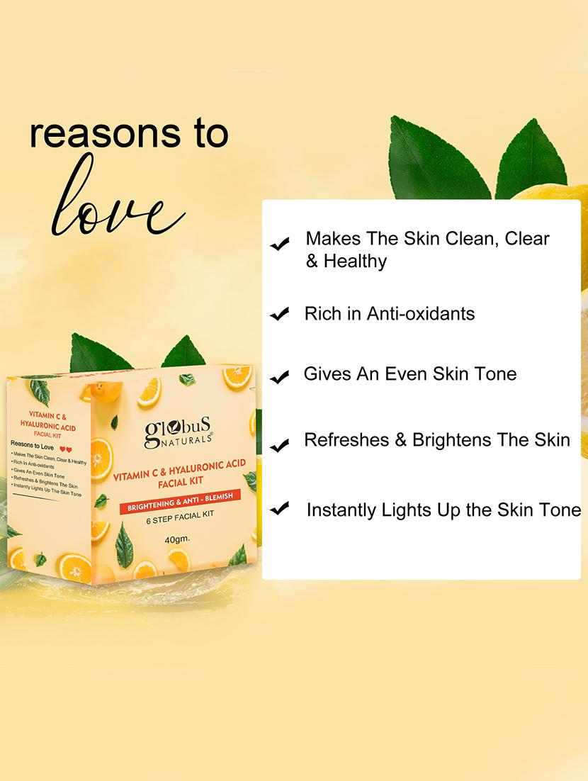 globus naturals papaya facial kit for blemish free skin & anti-pigmentation, 6 steps, 40 gm - 21128836 - Zoom Image - 2